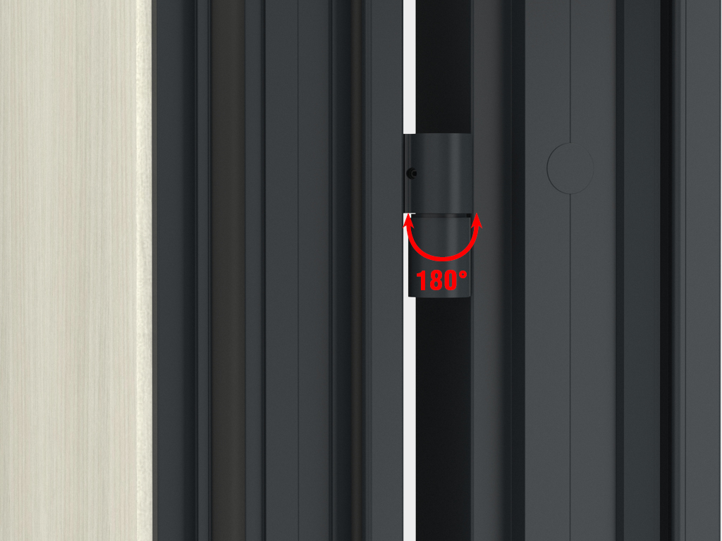 Ikki alyuminiy hert, eksentriq bilan, o'rnatishdan keyin ham, ekspluatatsiya jarayonida ham to'qnashuv va ramka o'rtasidagi bo'shliqlarni sozlash imkonini beradi.